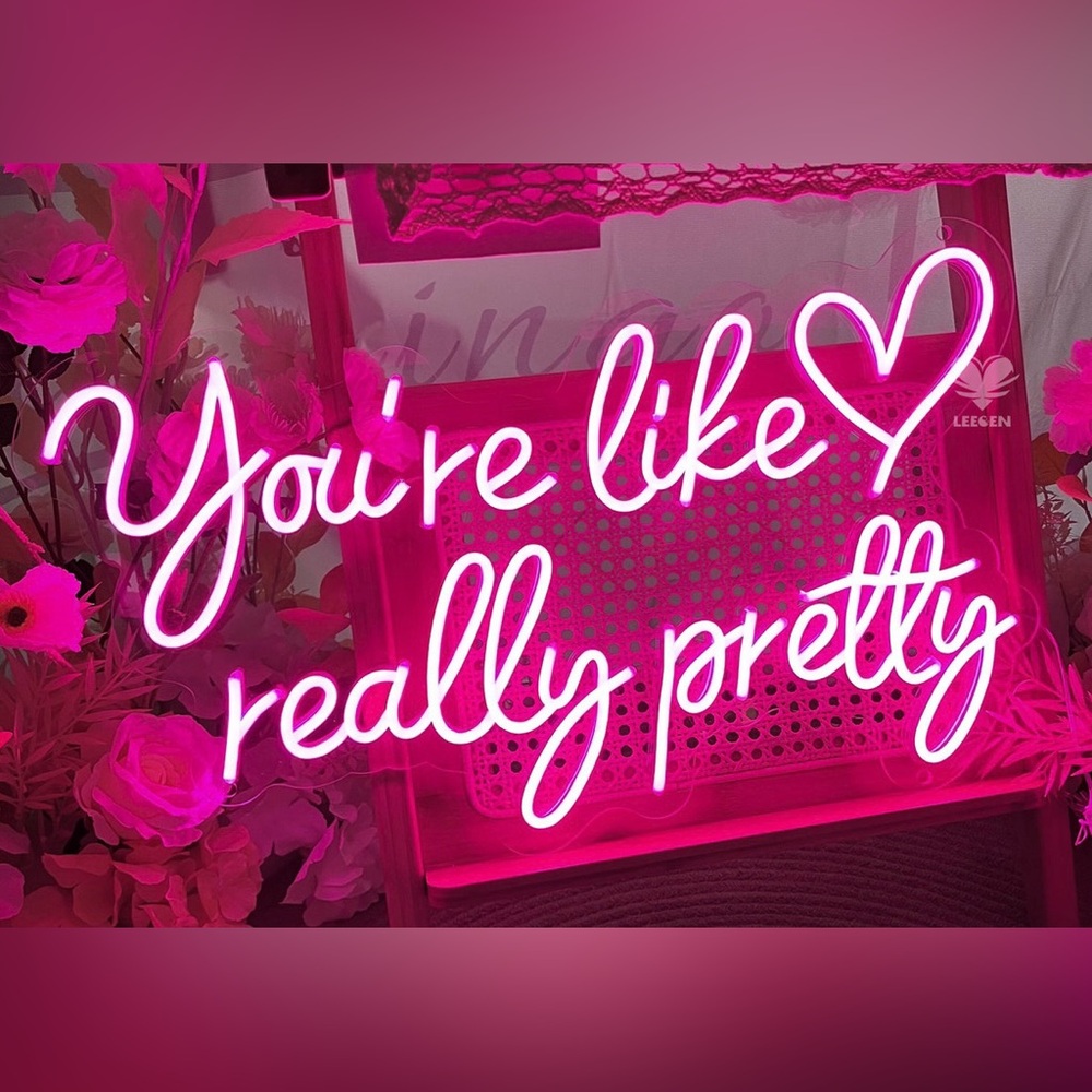 Vibrant Pink Neon Party Sign